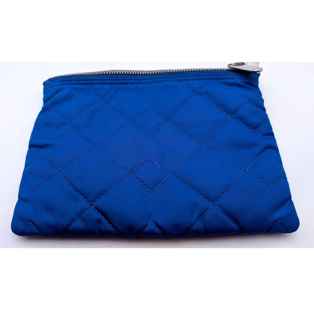 Marc by Marc Jacobs Royal Blue Quilted Nylon Cosmetic Pouch Makeup Bag Zip Case